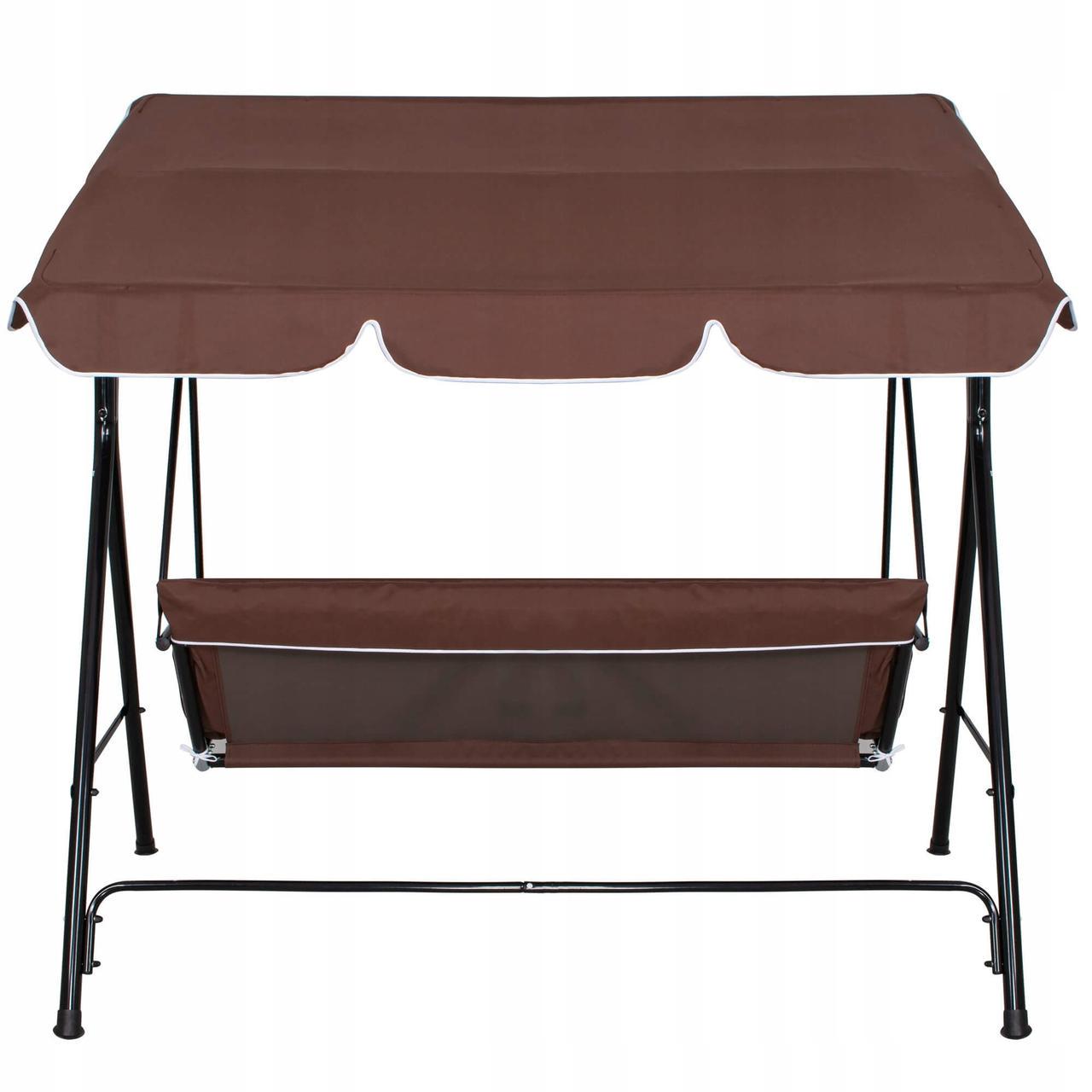 Гойдалка-диван садова з навісом Springos Luna GS0018 тримісна 150x170 см Коричневий - фото 5
