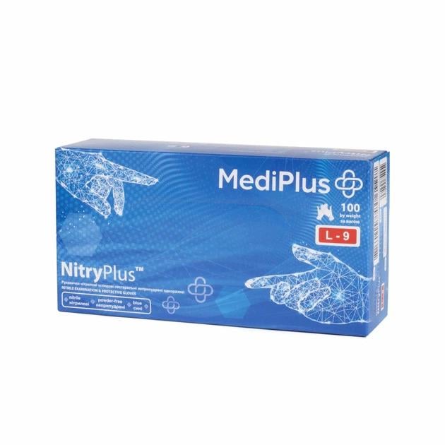 Перчатки нитриловые MediPlus NitryPlus 3,7 г L 100 шт. Синий (31587927)