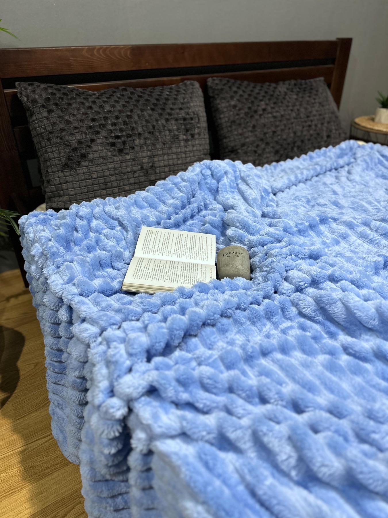 Покривало Королівський шарпей євро 200х220 см Блакитний - фото 2