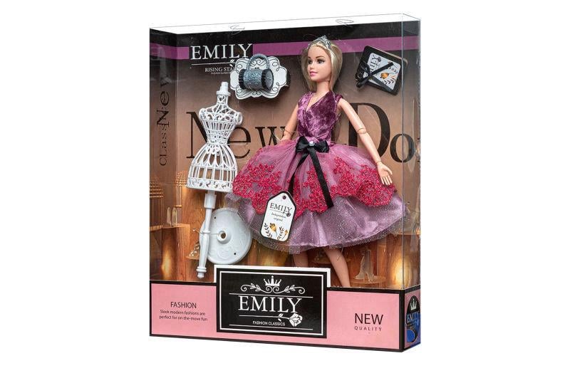 Кукла Страна игрушек Emily с манекеном 33x28x6 см Бордовый (QJ081B)