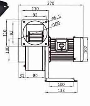 Вытяжной вентилятор TERMO 100 360 3м/час центробежный высокотемпературный (0041) - фото 4