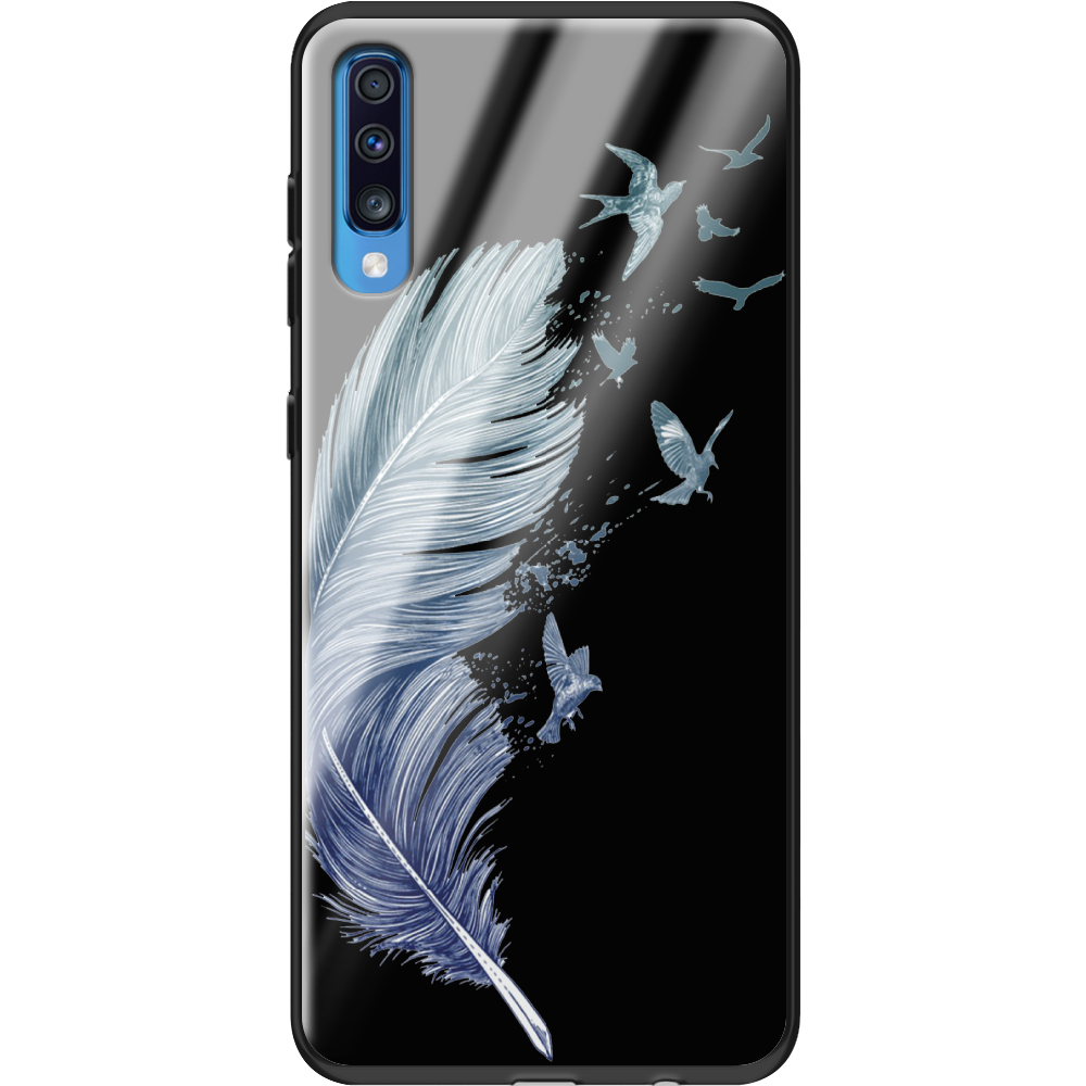 Чехол Boxface Samsung A705 Galaxy A70 Feather Черный силикон со стеклом (36860-cc38-37740)