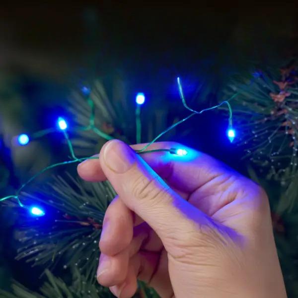 Гірлянда-нитка Роса Хвойна лапа 3000 LED 100 м Зелена нитка/Синє світло (D3000L100MGBL) - фото 8 Гірлянда-нитка Роса Хвойна лапа 3000 LED 100 м Зелена нитка/Синє світло (D3000L100MGBL) - фото 8