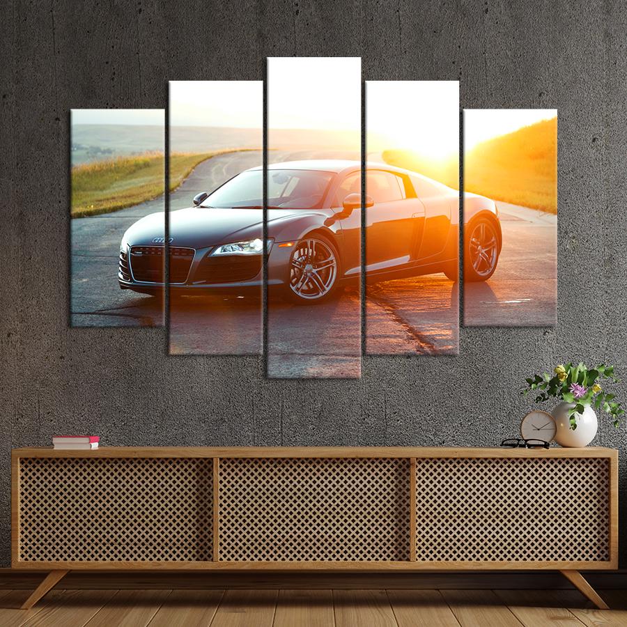Картина Автомобіль Авто Audi R8 у сірому кольорі 187x119 см (A1198-5)