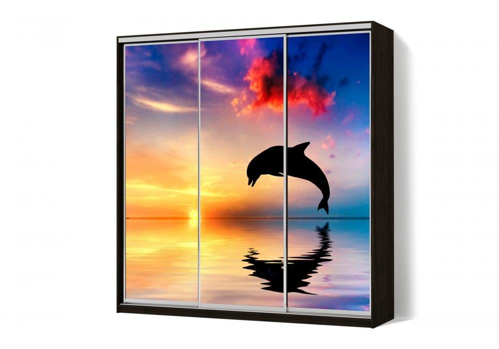 Шкаф-купе Luхe 3 двери ФМП/ФМП/ФМП рисунок An149 CLS-IV 2300х2300х450 мм Венге магия (37583)