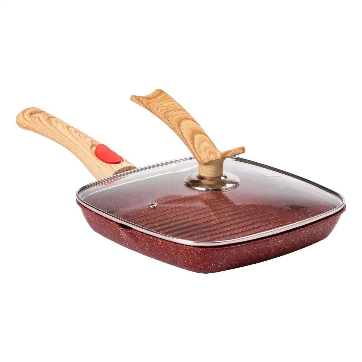 Сковорода гриль индукционная MGC Square Red HP-4-461R со съемной ручкой и стеклянной крышкой 24 см Красный (147-102-HP-4-461R) Сковорода гриль индукционная MGC Square Red HP-4-461R со съемной ручкой и стеклянной крышкой 24 см Красный (147-102-HP-4-461R)