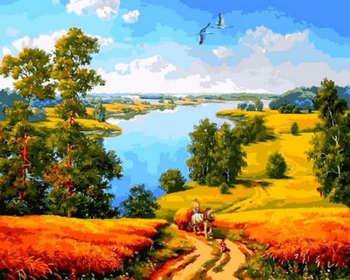 Картина по номерам Mariposa "Дорога среди полей" 40x50 см (MR-Q2180)
