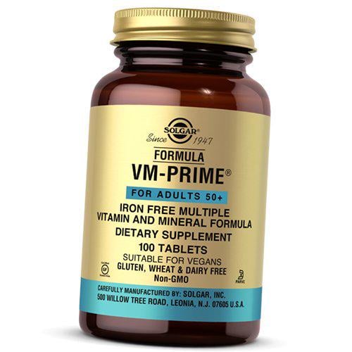 Витаминный комплекс после 50 лет Solgar Formula VM-Prime 100 табл. (36313023)