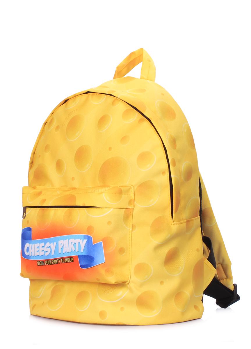 Рюкзак городской с сырным принтом POOLPARTY Backpack-cheese 40х30х16см Желтый - фото 2