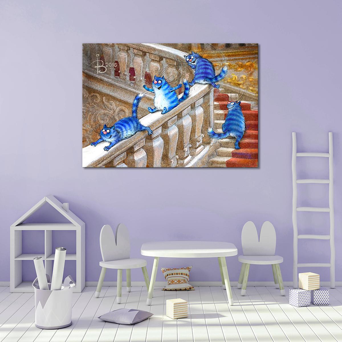 Модульная картина Эрмитажные коты в театре 1 модуль 70x105 см (_rinaz_20162225048)