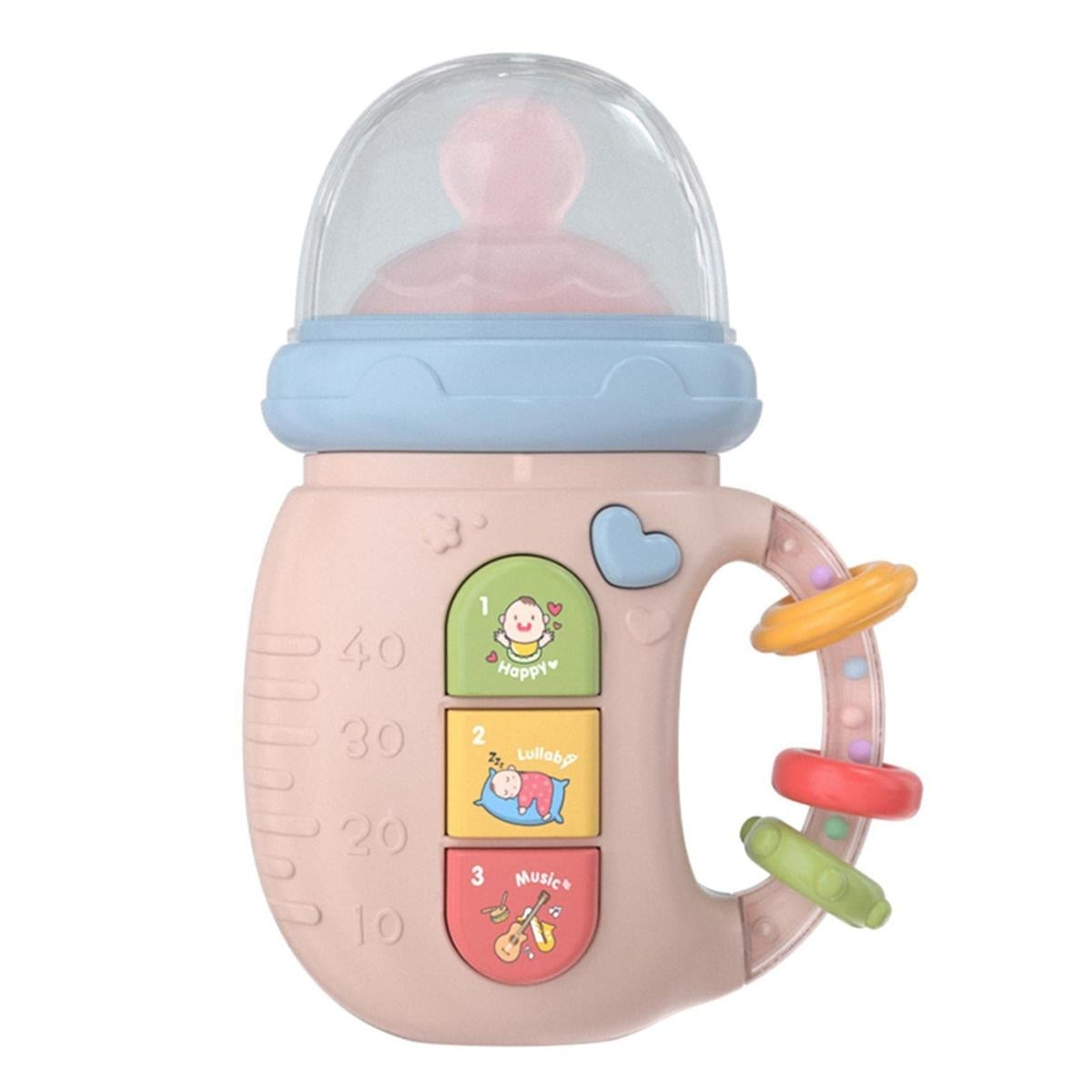 Погремушка-бутылочка BabyBottles музыкальная с подсветкой Розовый (589)
