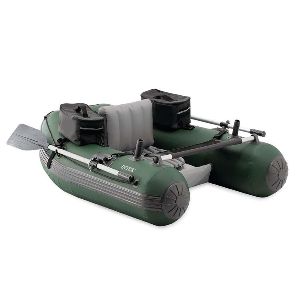 Надувний рибальський човен одномісний Intex 68381 Big Catch Pro весла/ручний насос 165х120х38 см (175162)