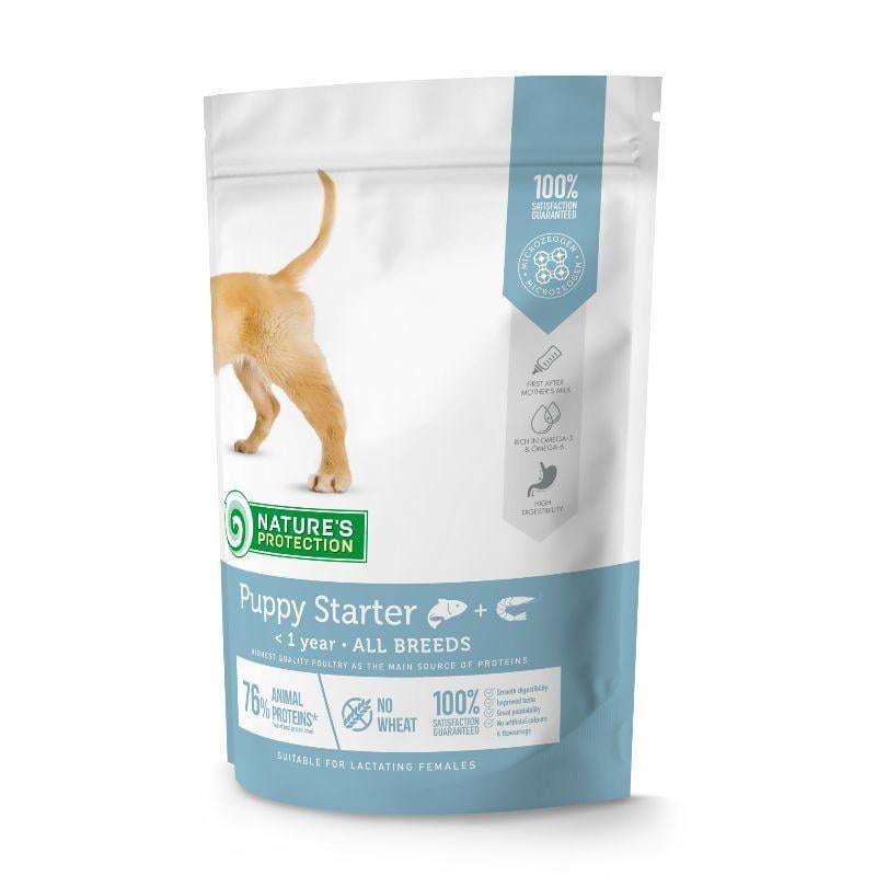 Корм для щенков всех пород сухой Nature's Protection Puppy Starter от 4-х недель с лососем 500 г (57219)