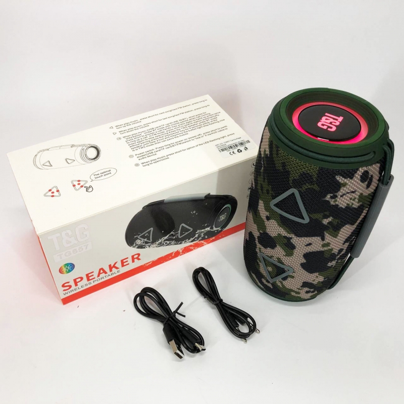 Колонка портативная TG 657 Bluetooth с RGB подсветкой Camo (tf4896) - фото 8