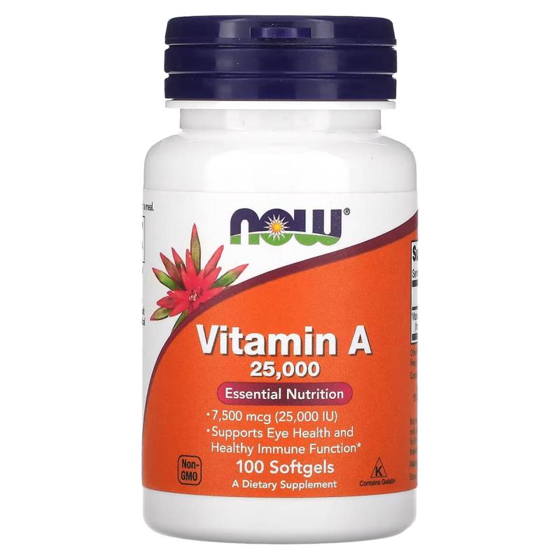 Витамин А NOW Foods Vitamin A 25000 IU 100 softgels