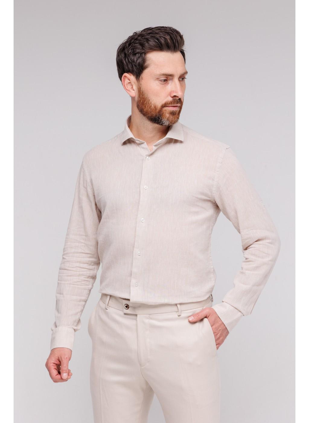 Рубашка мужская NAVI NV231-1X-02-E2 XS Бежевый