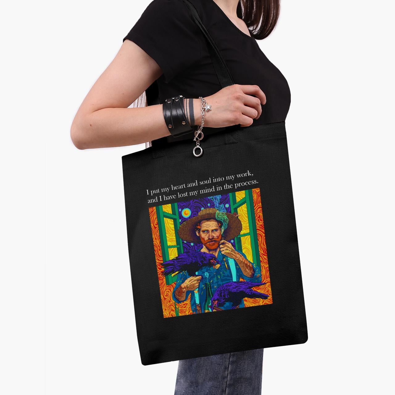 Эко сумка шоппер Vincent van Gogh 41x35 см Черный (9227-2961-BK)