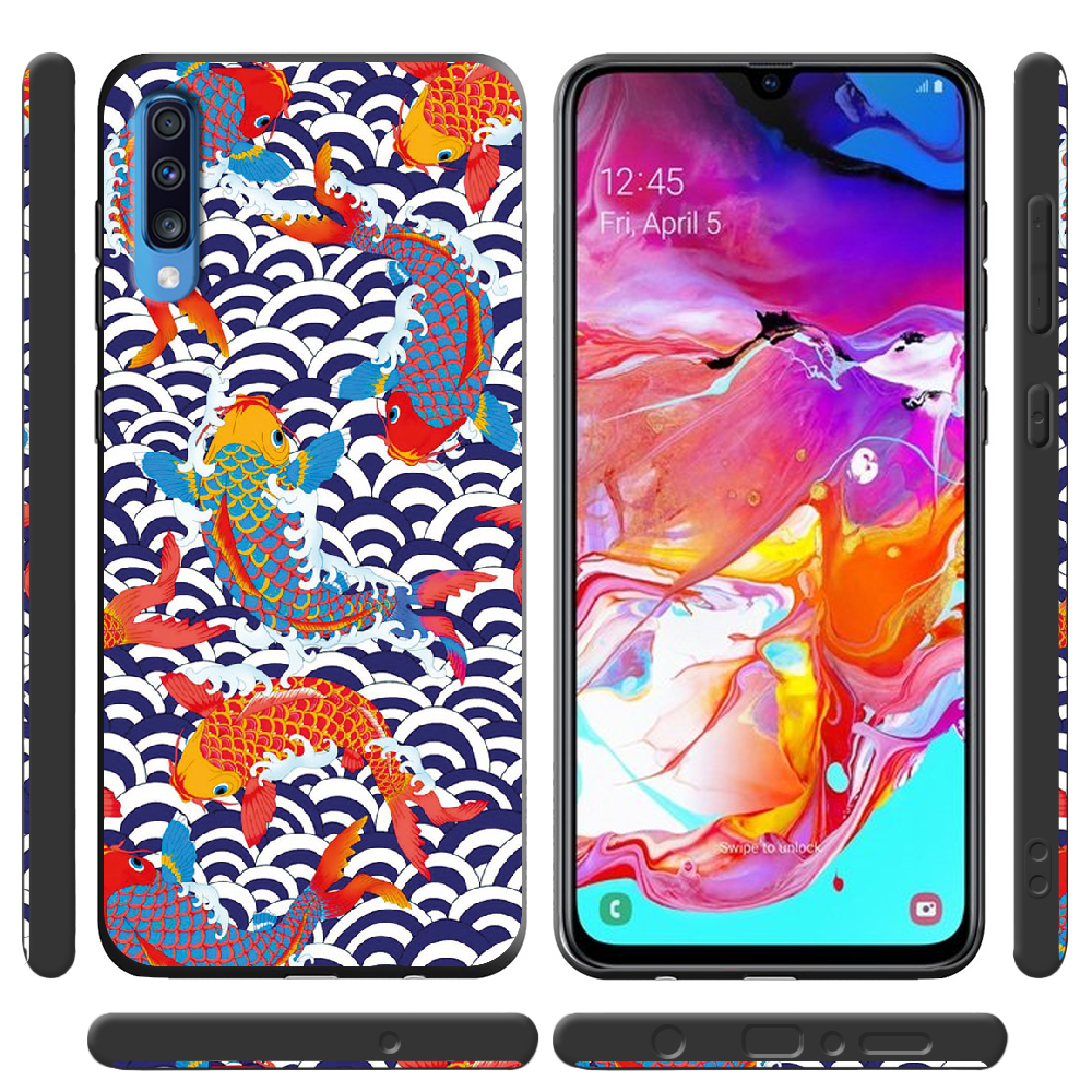 Чехол Boxface Samsung A705 Galaxy A70 Koi Fish Черный силикон (36860-up2477-37421) - фото 2