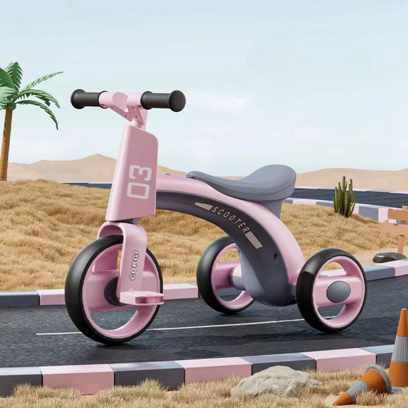 Детский велосипед трехколесный Corgi N2 12" с музыкой и LED-подсветкой (25547477) - фото 2 Детский велосипед трехколесный Corgi N2 12" с музыкой и LED-подсветкой (25547477) - фото 2