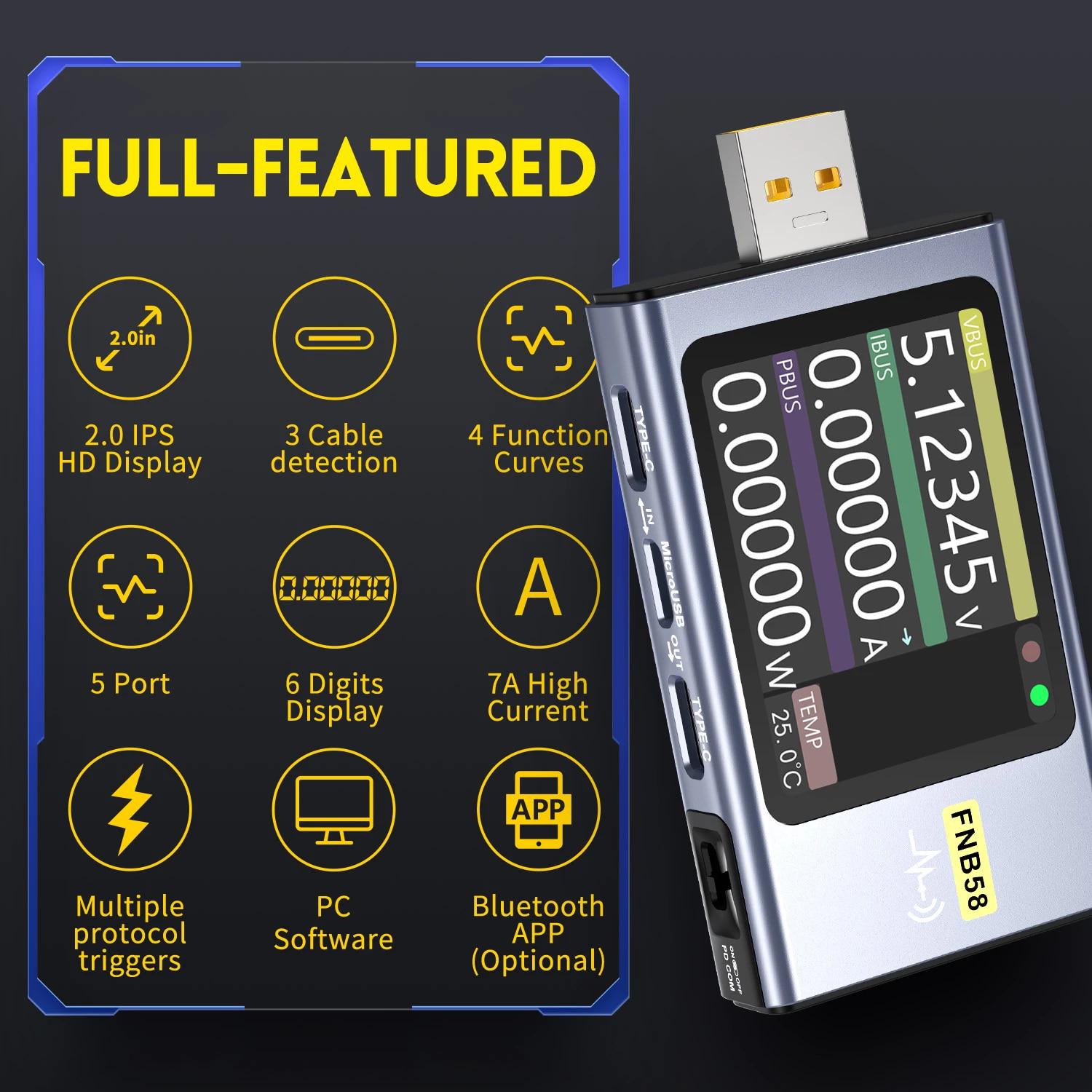 Тестер професійний Fnirsi FNB 58 USB - фото 5
