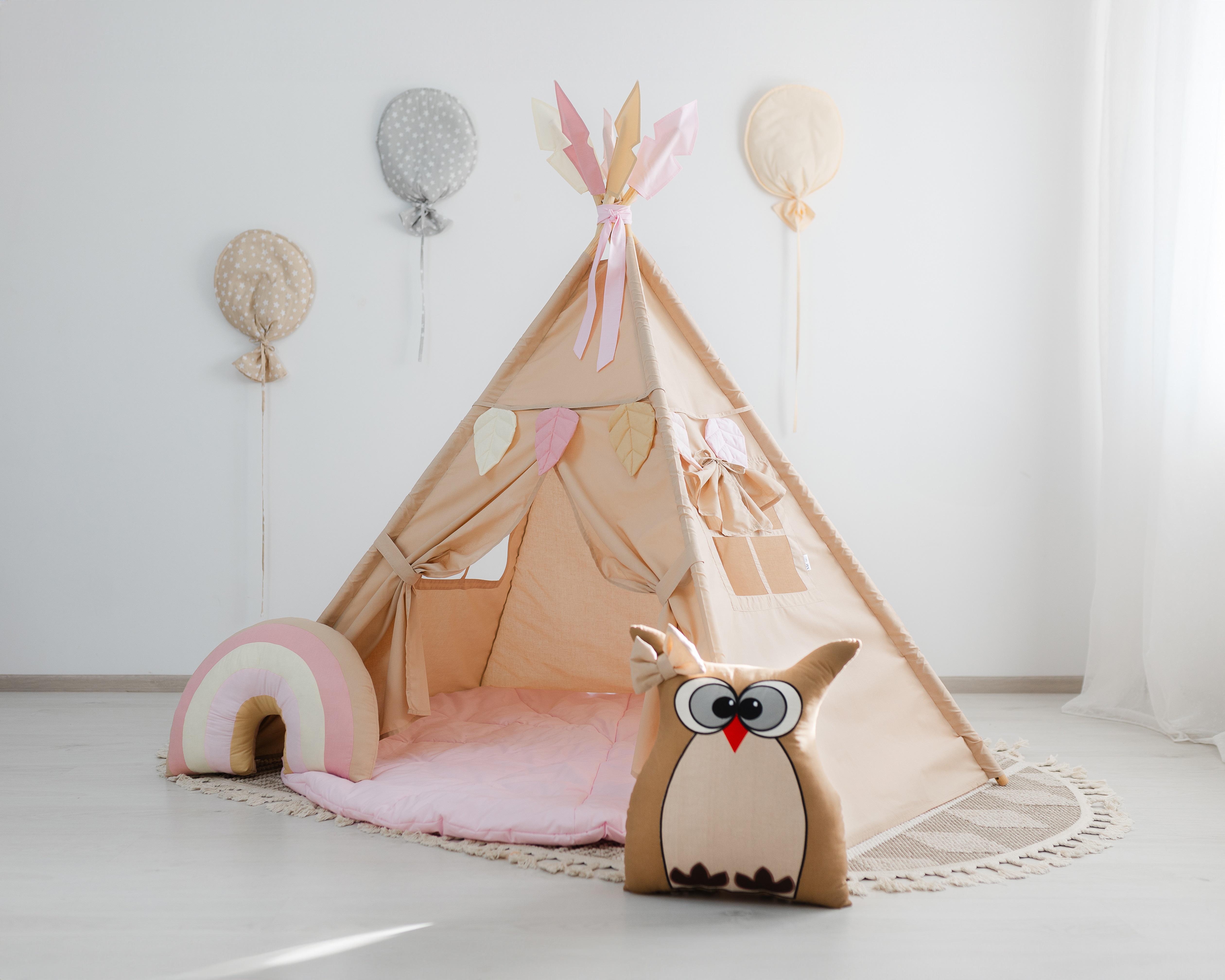Вігвам для дітей Пані Сова з об'ємним ковриком (0002092)