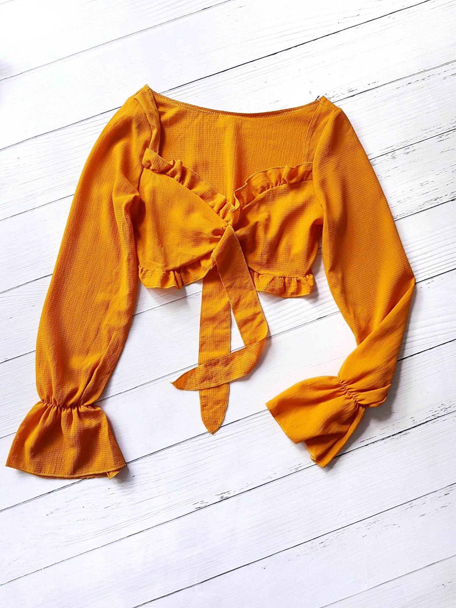 Кроп-топ женский Boohoo с длинными рукавами XS Желтый (10303/40)