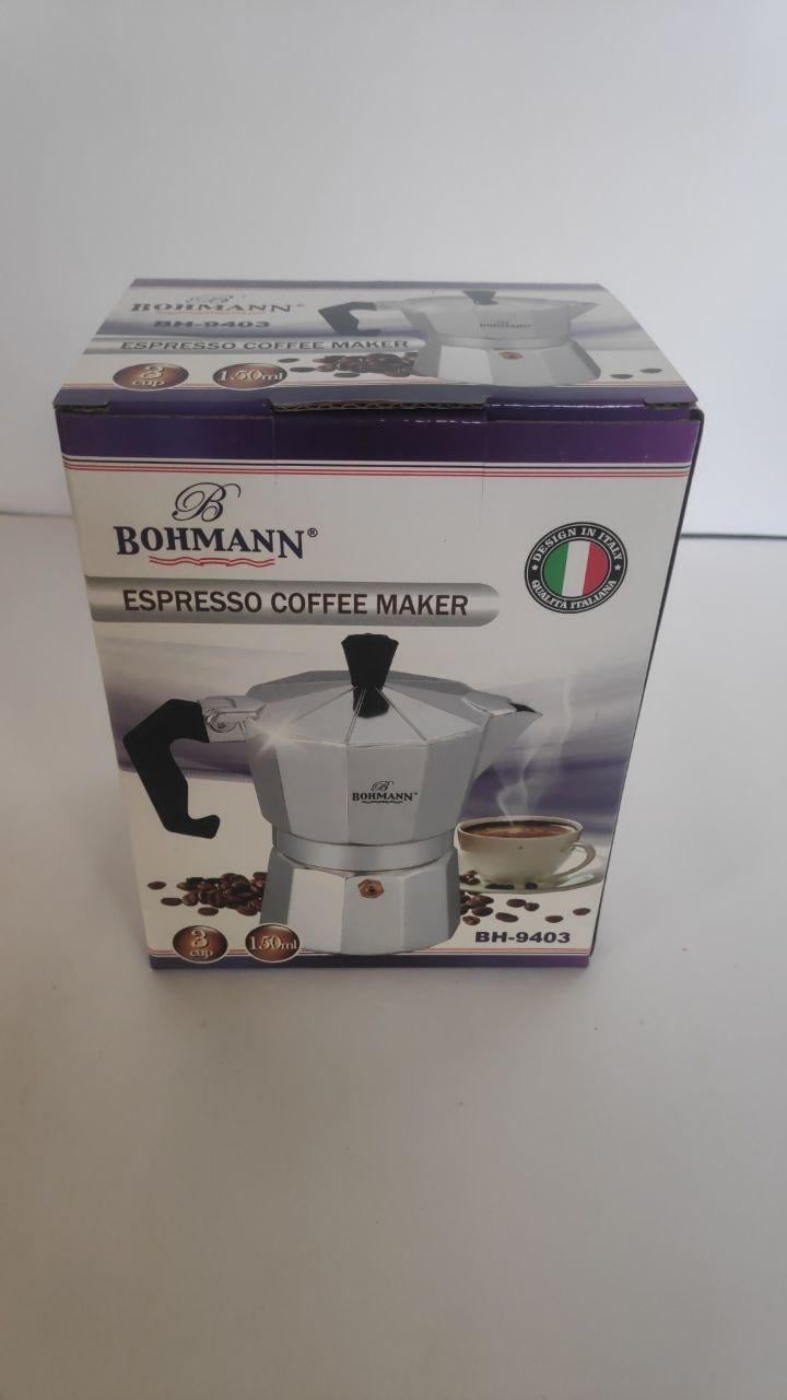 Гейзерная кофеварка Bohmann алюминиевая 150 мл на 3 чашек (BH-9403) - фото 5 Гейзерная кофеварка Bohmann алюминиевая 150 мл на 3 чашек (BH-9403) - фото 5