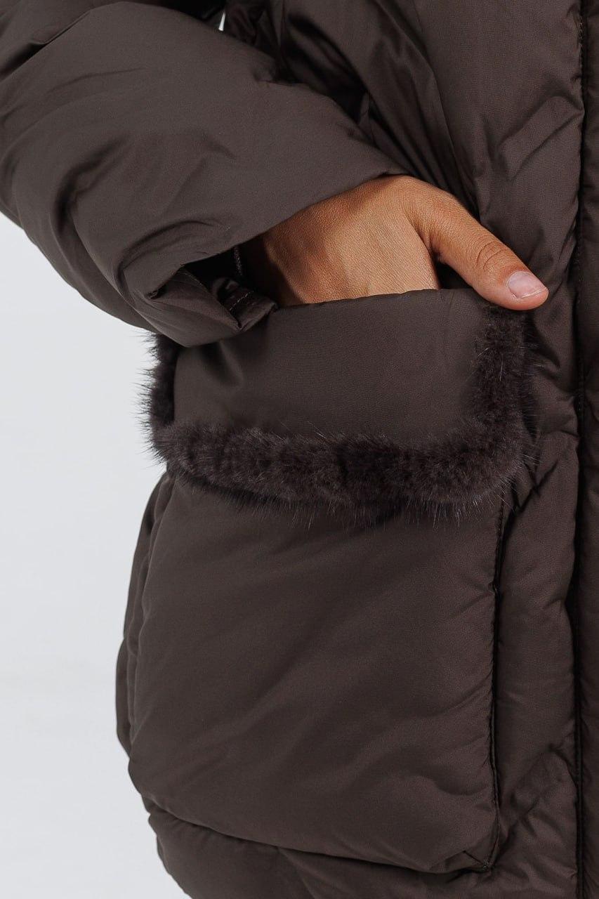 Куртка жіноча Автоледі з хутром р. 48 Кавовий (6801c/48) - фото 6 Куртка жіноча Автоледі з хутром р. 48 Кавовий (6801c/48) - фото 6