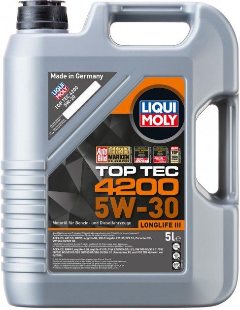 Мастило моторне LiQUI MOLY 5W-30 Top TEc 4200 LongLife ||| 5 л (00107) - фото 1