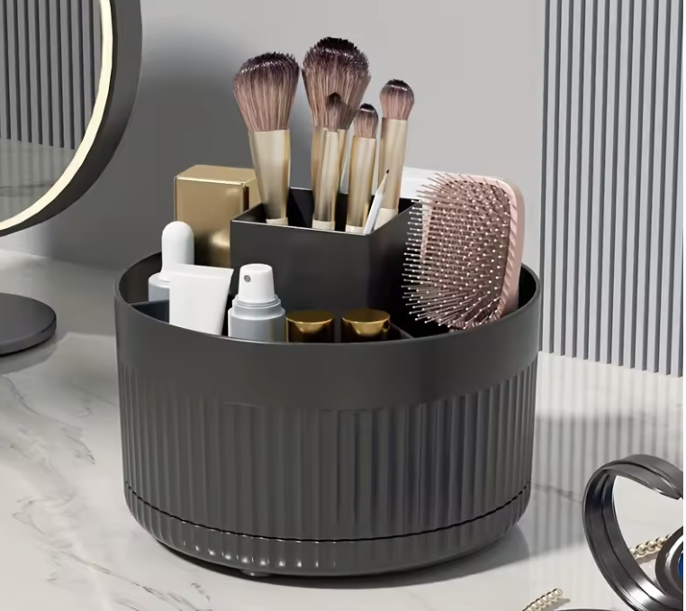 Органайзер для косметики/пензлів та прикрас обертовий Чорний (29868378)