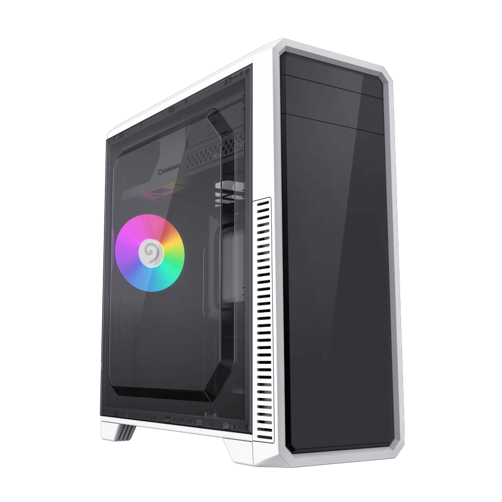 Игровой корпус GameMax G561E-WH White с RGB-подсветкой и вентиляцией, без блока питания