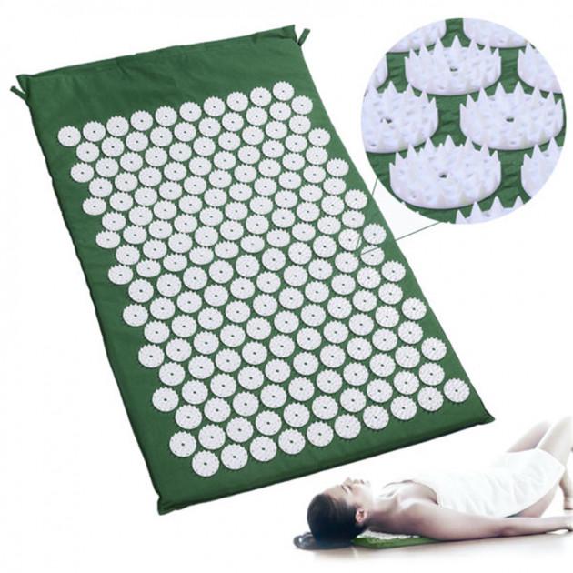 Килимок ортопедичний масажний Acupressure mat Зелений - фото 2