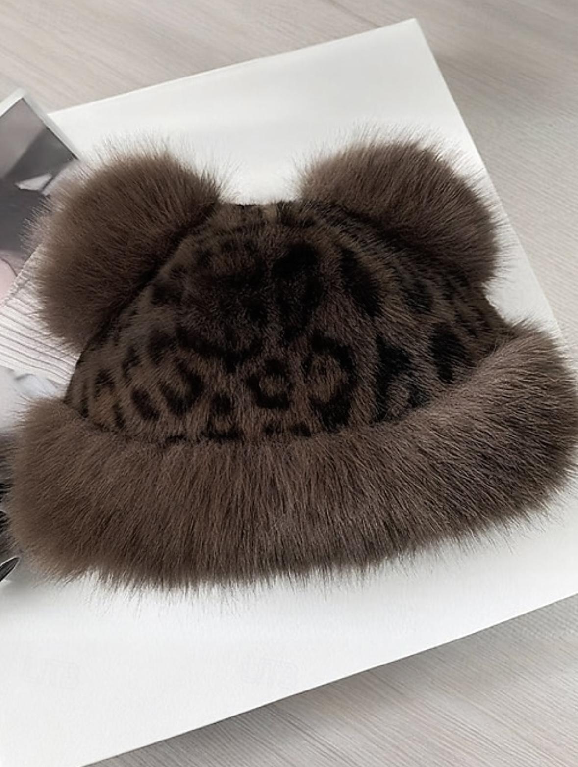 Шапка женская WUKE монгольская с ушками One size Леопардовый (31265182)