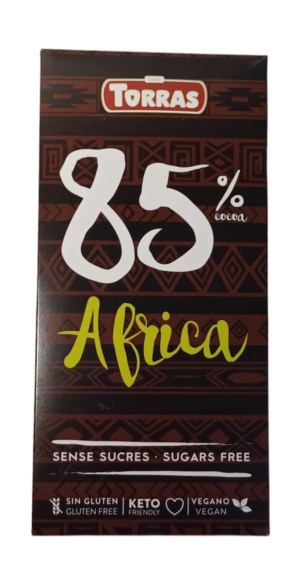 Шоколад черный Torras 85% какао без глютена и сахара 100г (58999)