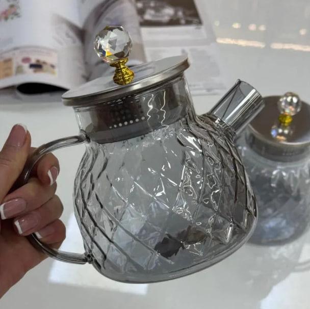 Заварочный чайник Ромб 1000 мл Серебряный (102-1181) - фото 3