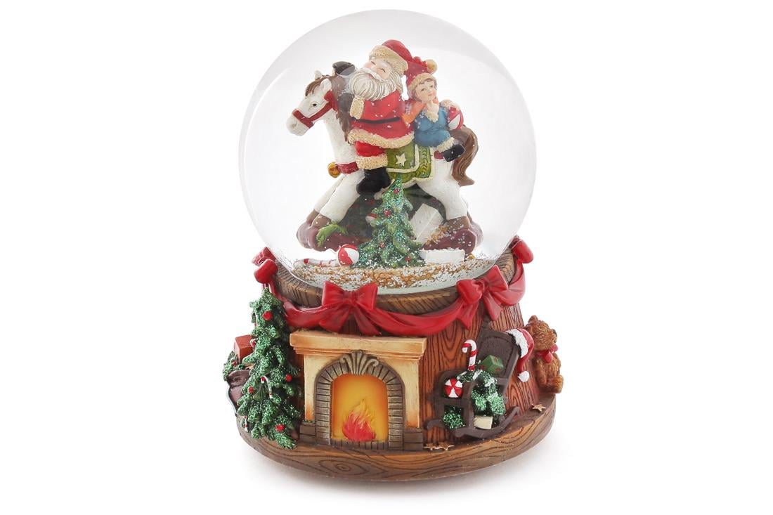 Декоративный снежный шар Гранд Презент Санта на лошади с музыкой на заводном механизме 15,5 см (559-272) Декоративный снежный шар Гранд Презент Санта на лошади с музыкой на заводном механизме 15,5 см (559-272)