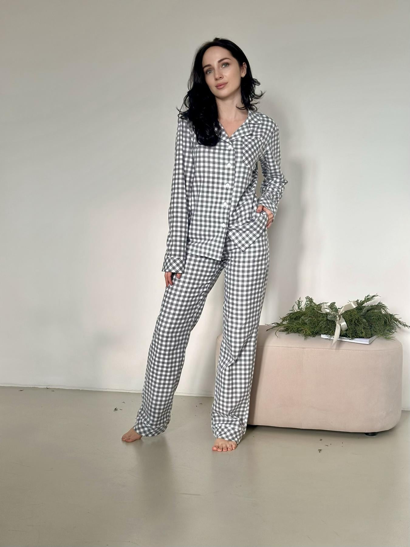 Пижама женская COSY Harmony рубашка/брюки 2XL Серо-белый (CHFGW0409)