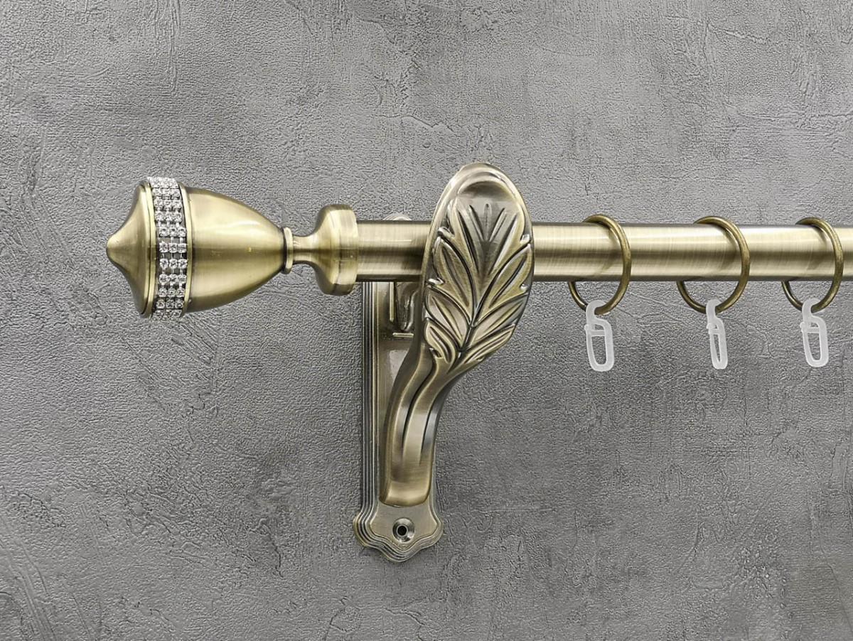 Карниз Quadrum Этерния гладкая штанга одинарный ретро 25 мм 160 см Антик (262042716)