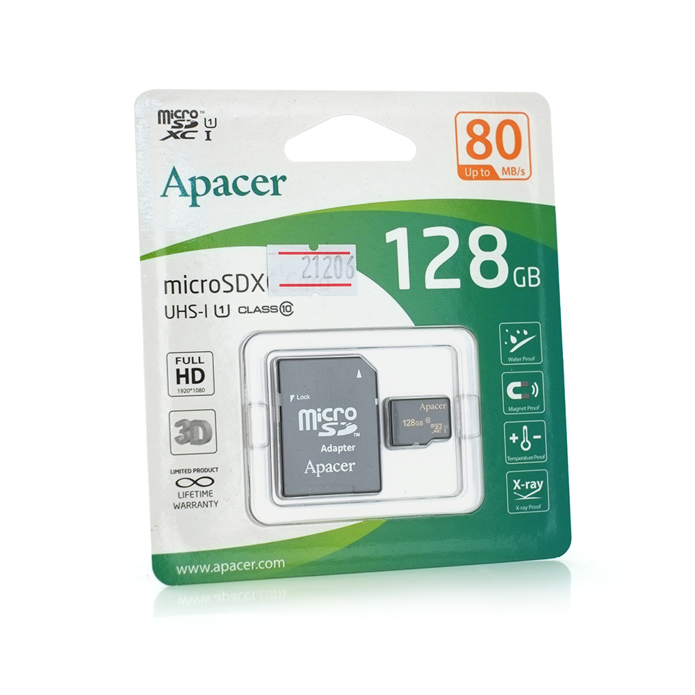 Карта памяти Apacer microSDHC Class 10 UHS-I 128GB (YUT_V9046)