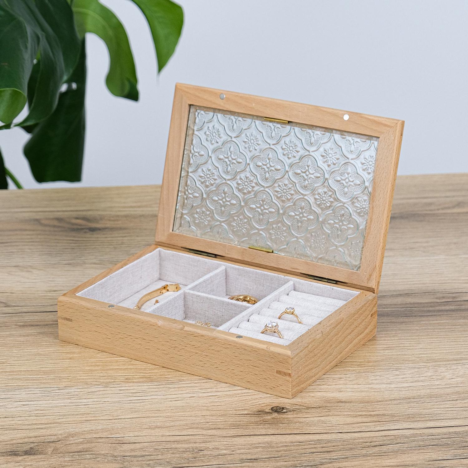 Шкатулка для украшений Гранд Презент 22х14х5,6 см Светлое дерево (JZ-034)