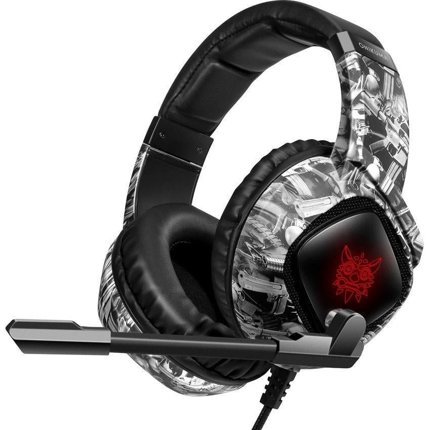 Наушники игровые Onikuma Gaming LED K19 Grey Camo (f9ebe468)