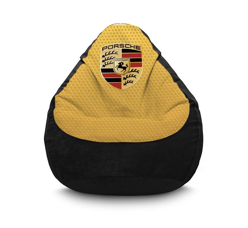 Крісло мішок iPuff Porsche Флок XL 80x110 см Чорний