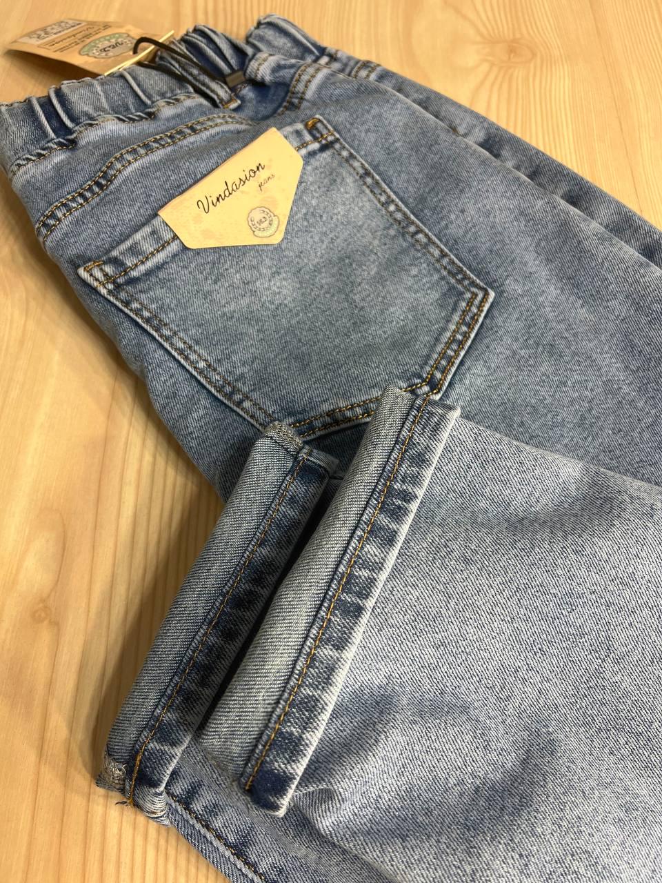 Джинси жіночі V&D 4068 МОМ jeans comfort резинка на талії стрейчеві тонкі полегшені р. 36 Блакитний (3826) - фото 8