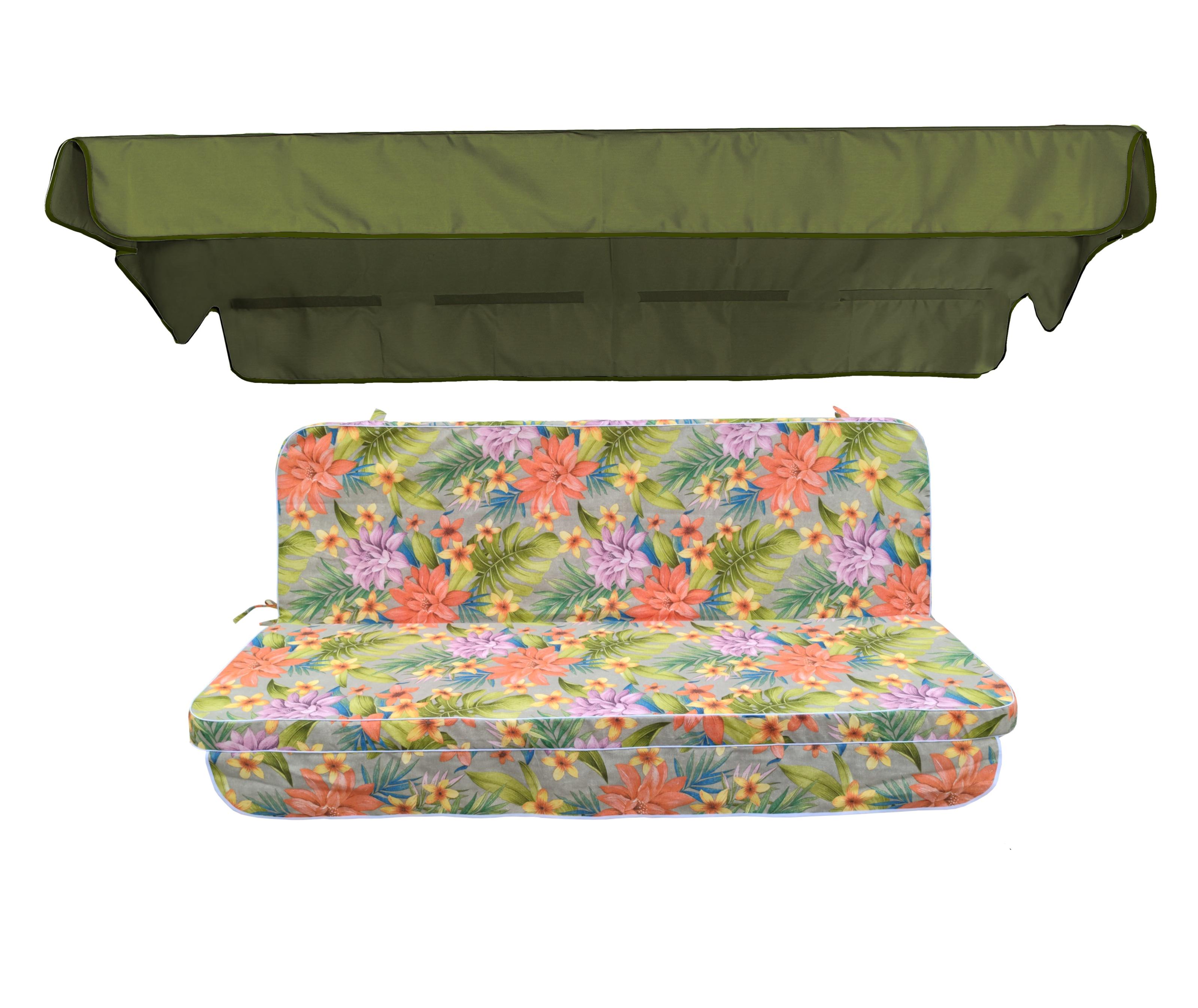 Комплект подушек для качели eGarden Carioca Verde 170x110x6 тент 120х200 (5248) - фото 1 Комплект подушек для качели eGarden Carioca Verde 170x110x6 тент 120х200 (5248) - фото 1