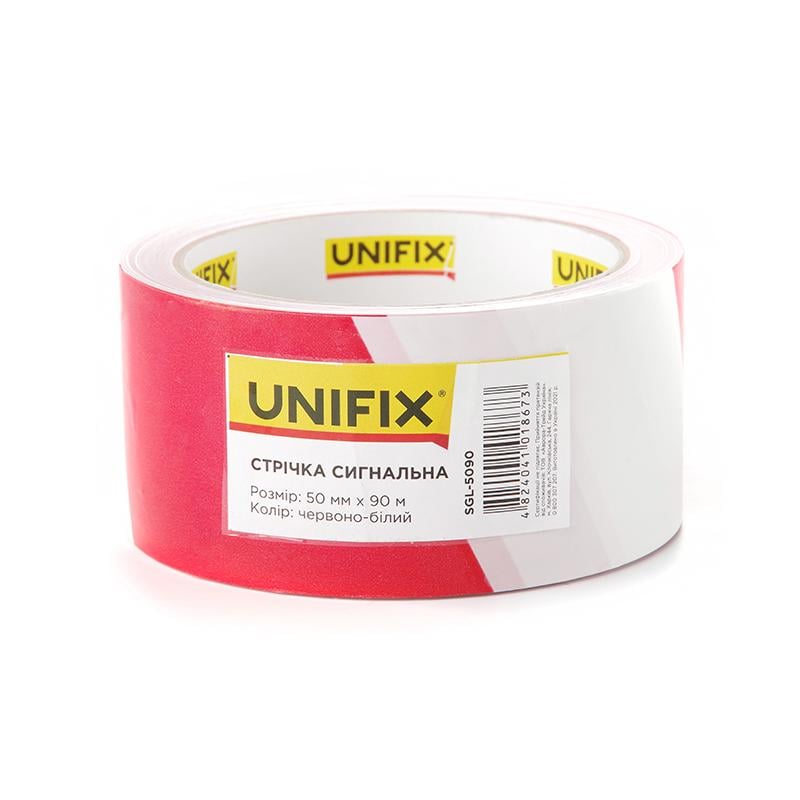 Лента сигнальная Unifix 50 мм x 90 м Красно-белый (18664918)