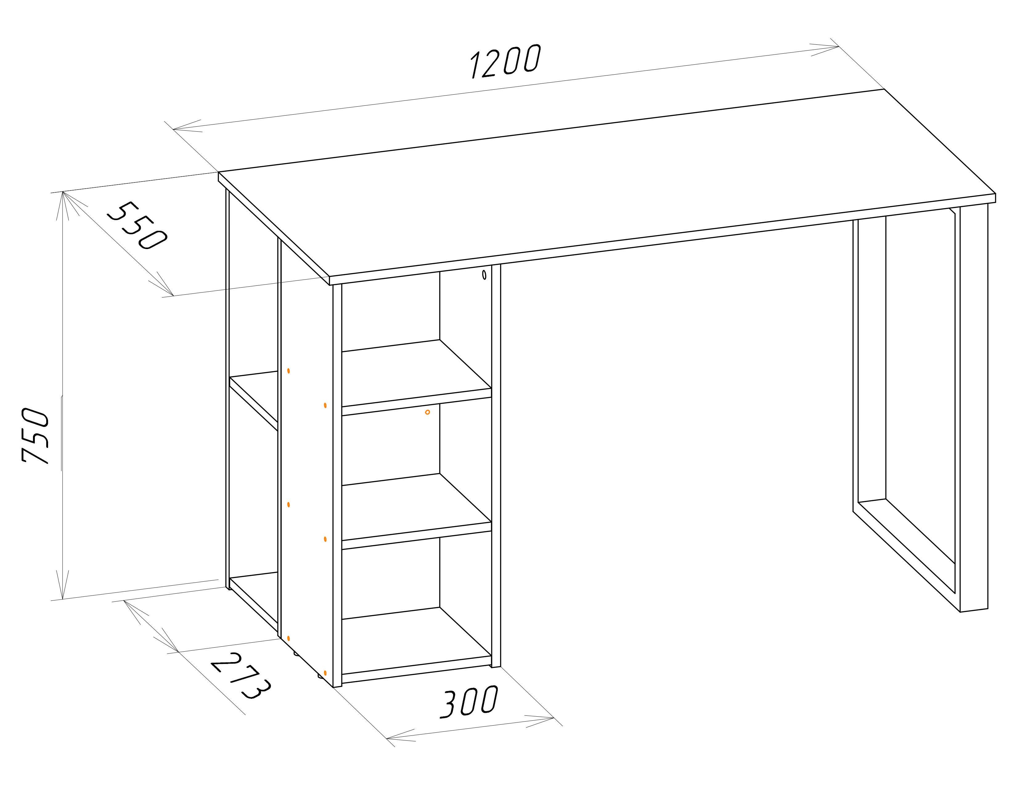 Стол письменный/компьютерный Win Мебель Ливерпуль Белый/Дуб Артизан (27919319) - фото 3