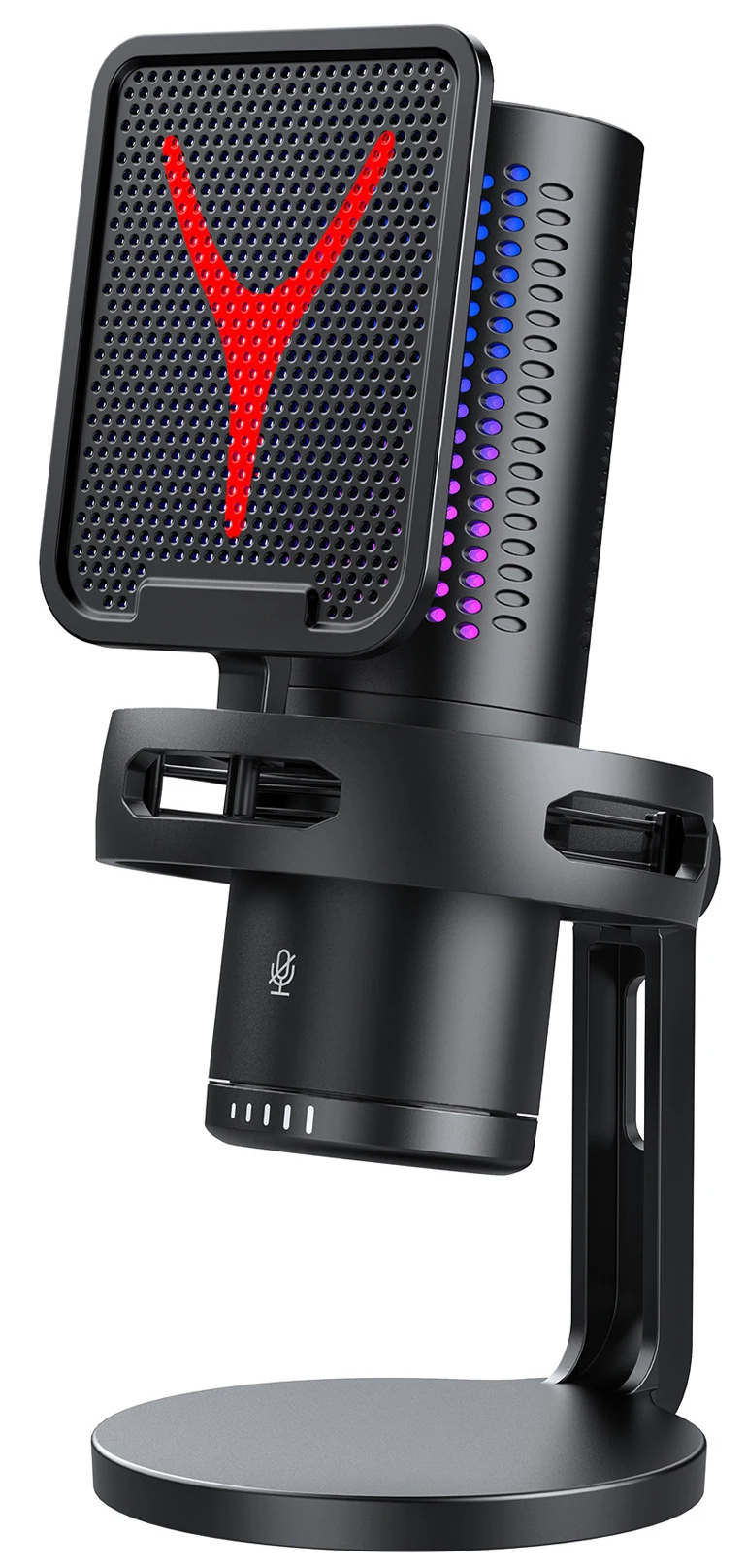 Микрофон игровой Yanmai GS 7 со стойкой поп-фильтром и RGB подсветкой