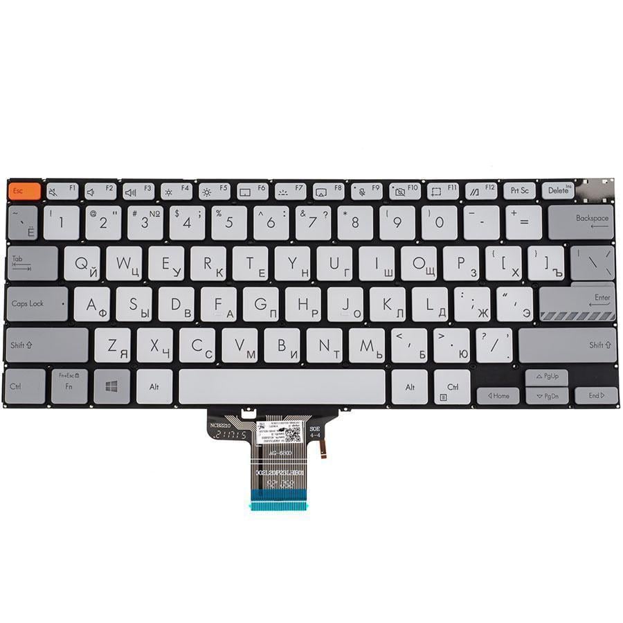 Клавиатура для ноутбука Acer SF314-44 SF314-71 rus без кадра с подсветкой клавиш Silver (163805)