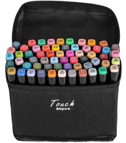 Набор скетч-маркеров двухсторонних Touch 60 шт. Разноцветный (43673745784) - фото 1