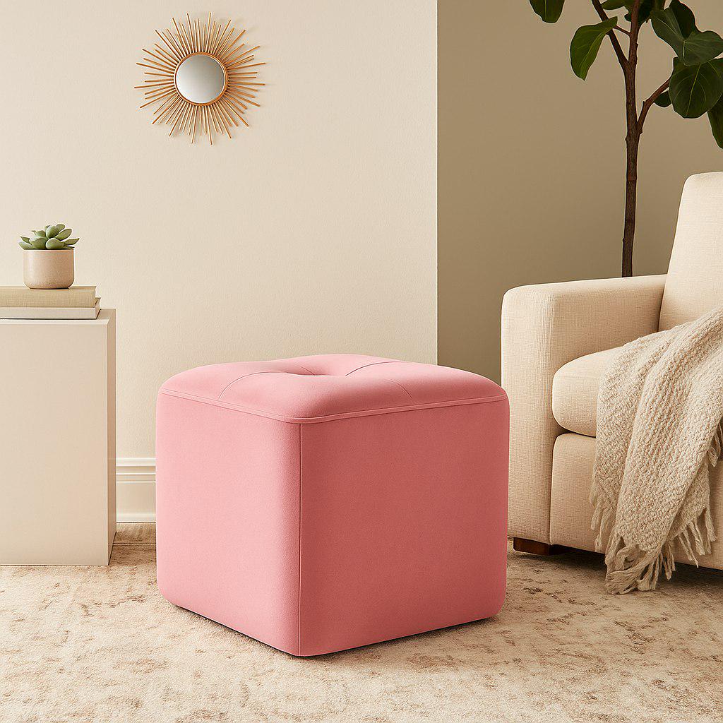 Пуф Gabriel 35х35х40 см Рожевий (AI 14) - фото 2 Пуф Gabriel 35х35х40 см Рожевий (AI 14) - фото 2